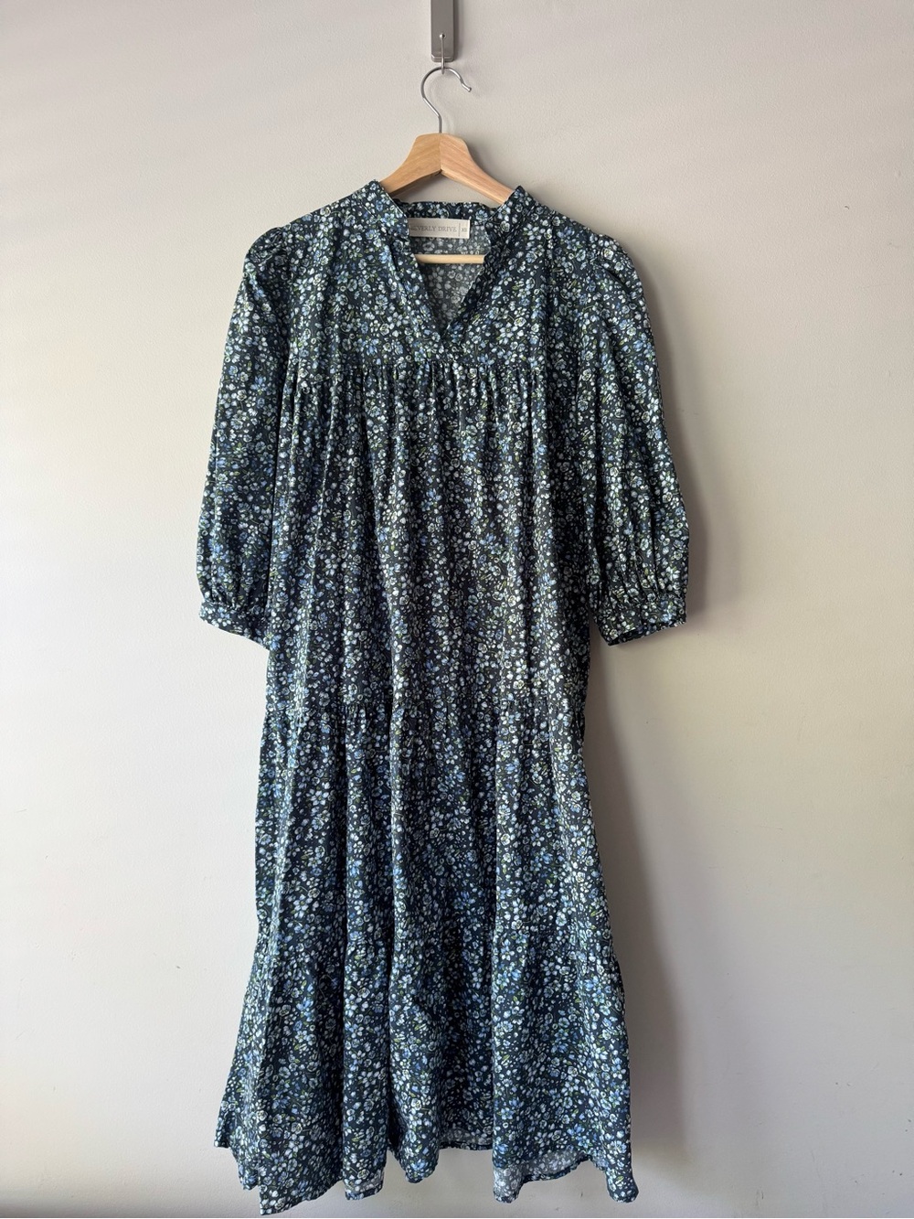 Beverly Drive Floral Midi Day Dress